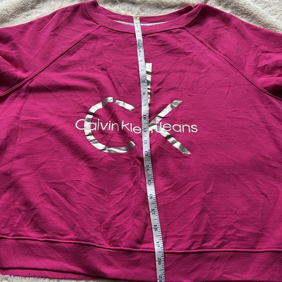 Calvin Klein Jeans Magenta Logo Sweater – Size Large | CK Streetwear Cotton - Picture 6 of 9